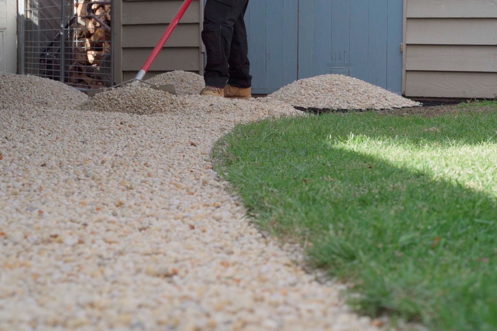 Gravel pathway built with PebbleLock