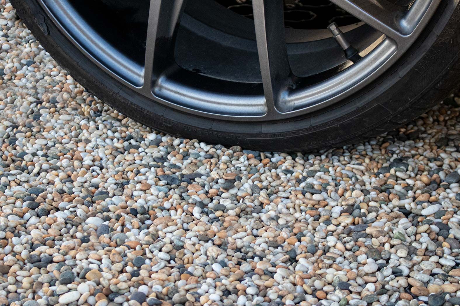 PebbleLock pavers filled with decorative gravel