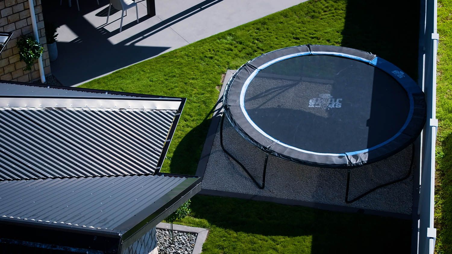 Trampoline on a stable PebbleLock foundation