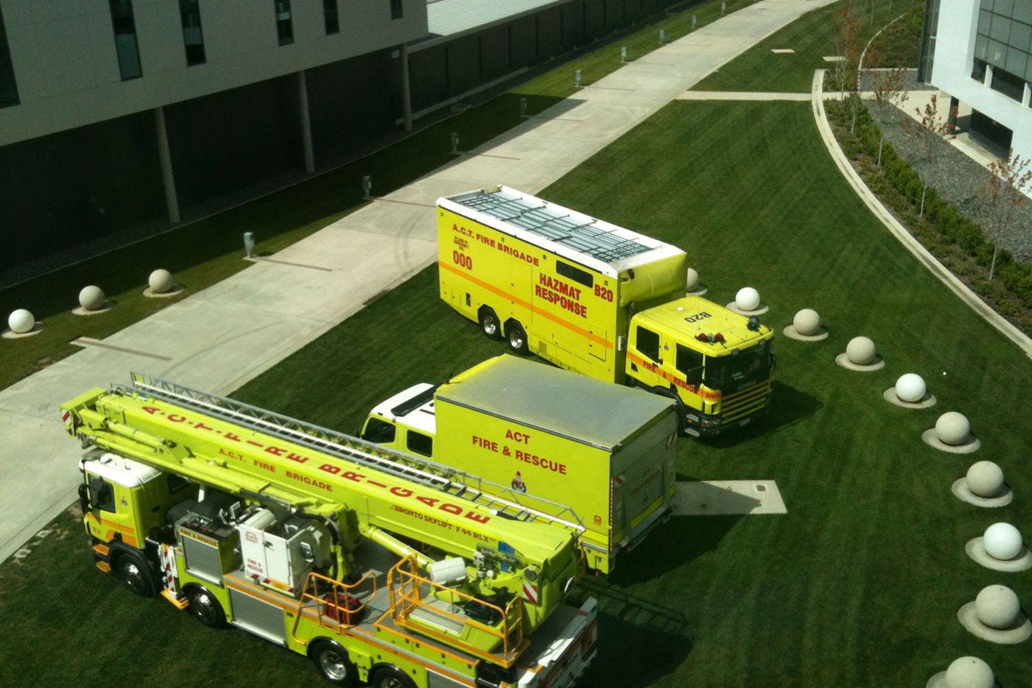 Fire truck on a stable SurePave turning area at an airport