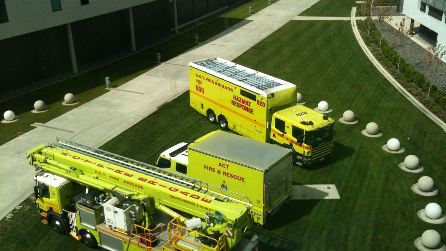 Fire truck on a stable SurePave turning area at an airport