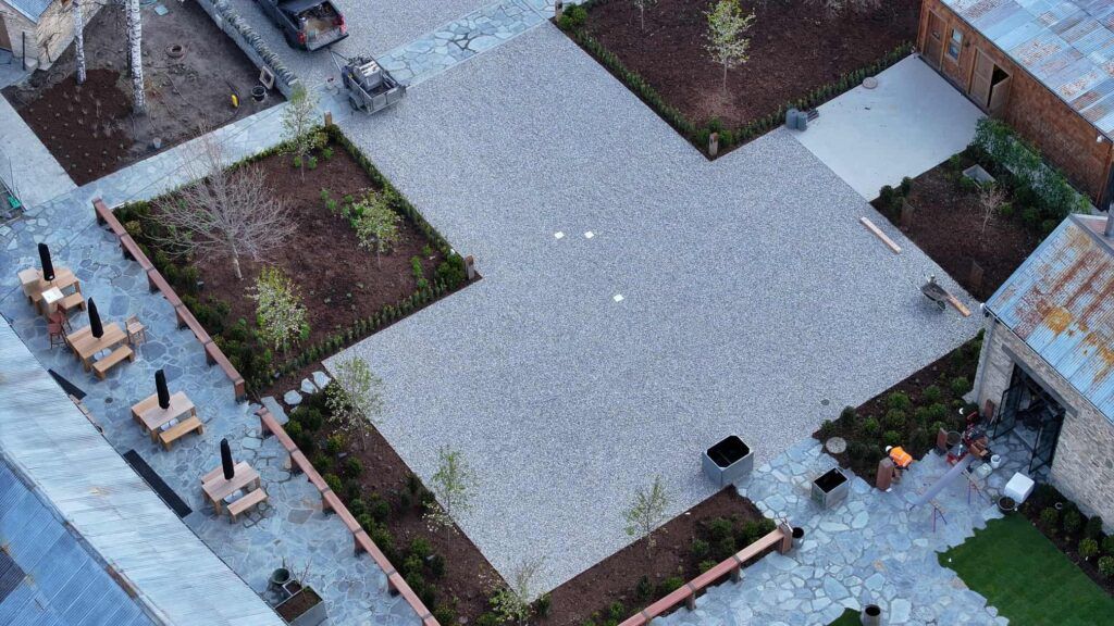 SurePave reinforcing a gravel patio at Waterfall Park