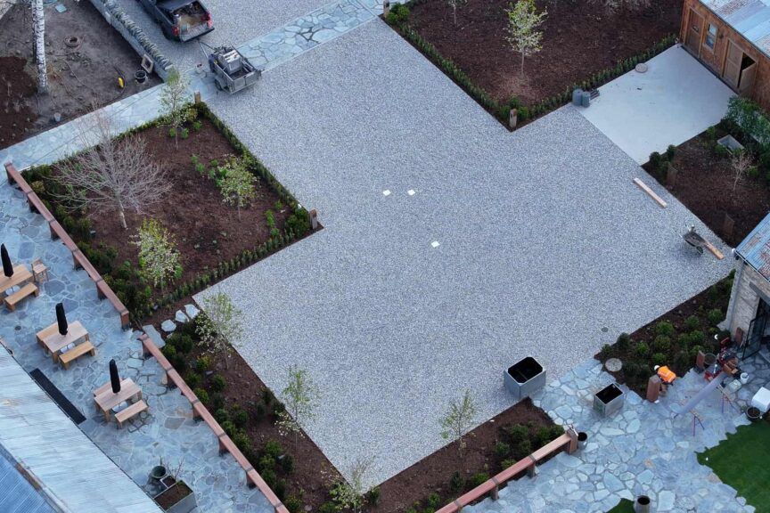 SurePave reinforcing a gravel patio at Waterfall Park