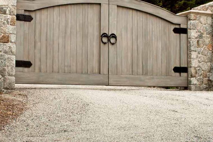Entrance to a permeable paved driveway
