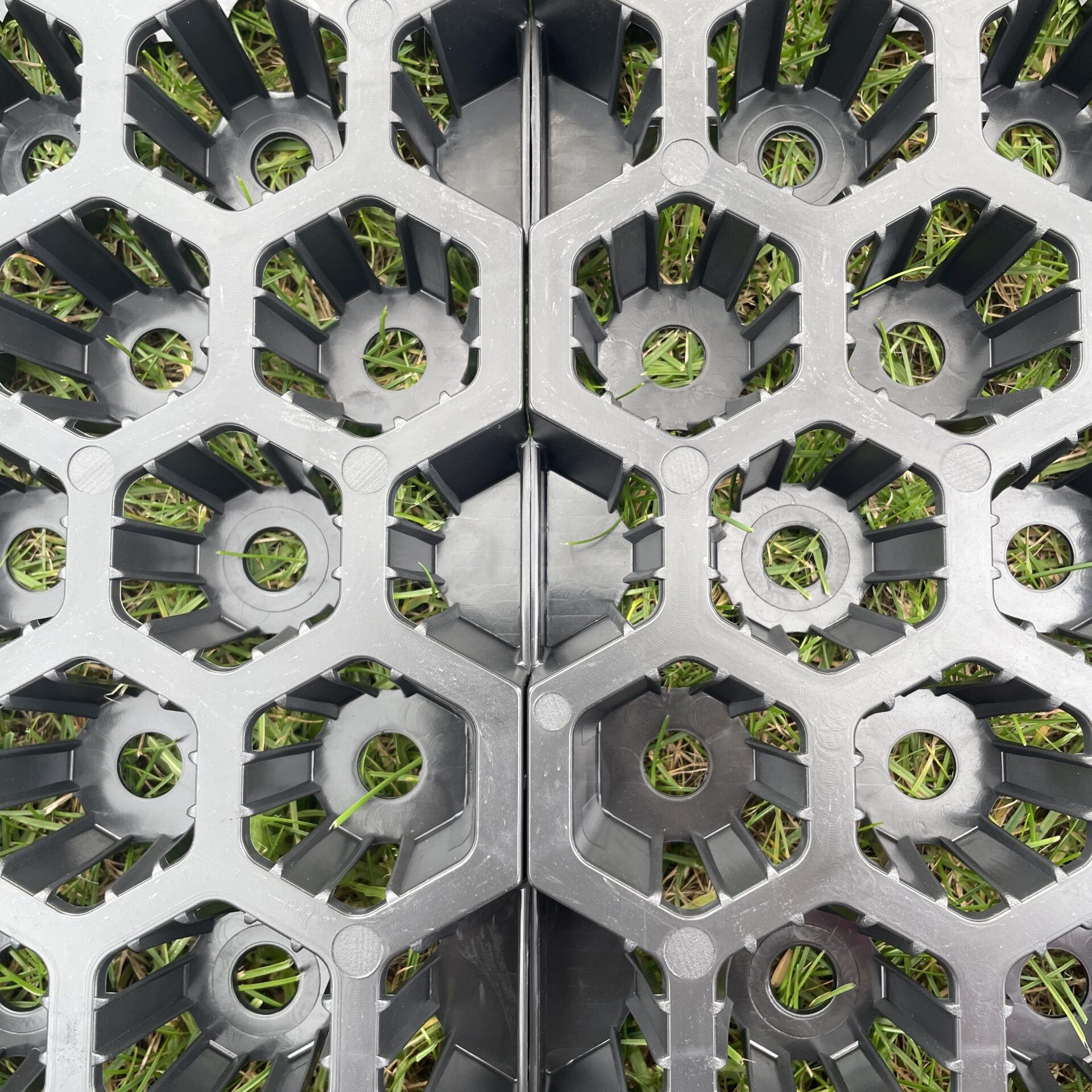 SureSoak drainage cells clipped together, showing the honeycomb structure