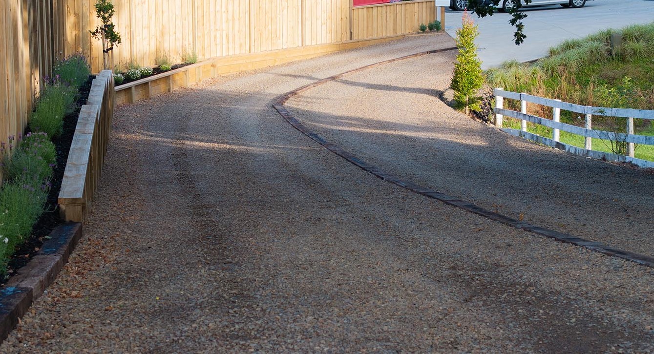 Sloped driveway- pebbelock